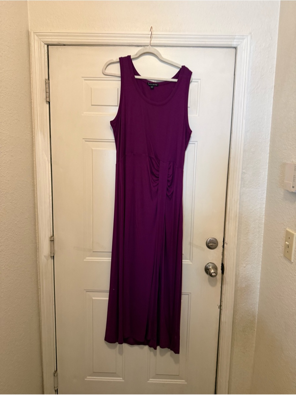 Boston Proper Sleeveless Fuchsia Maxi Dress with Side Gather
